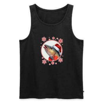 Pêche Pêcheur Pêcheuse Noël Pêcheur Poisson - Débardeur bio Premium Homme - noir - Devant - Michal (187cm)