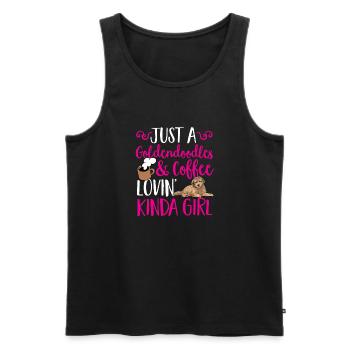 Goldendoodle Doodle Dog - Men's Premium Organic Tank Top - black - Front - AI Model Male 178 light (178cm)
