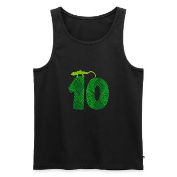 10th Birthday Lizard 10 Reptile Theme Party Ten - Men's Premium Organic Tank Top - black - Front - Michal (187cm)