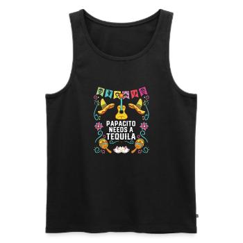 The Papacito Needs A Tequila Alcoholic Tequila - Men's Premium Organic Tank Top - black - Front - Michal (187cm)