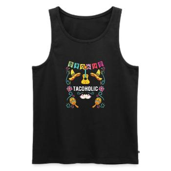 Tacoholic Taco Eater Mexican Food Foodie Mexico - Männer Premium Bio Tank Top - Schwarz - Vorne - Michal (187cm)
