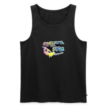 Awesome since 1981. Wakeboard Lifestyle Vintage - Männer Premium Bio Tank Top - Schwarz - Vorne - Michal (187cm)