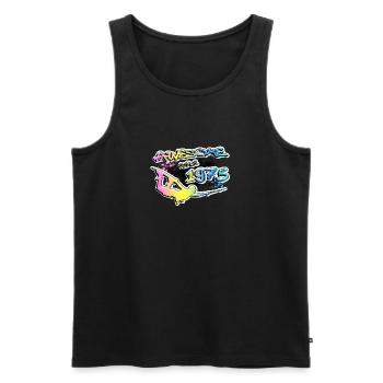 Awesome since 1975. Wakeboard Lifestyle Vintage - Männer Premium Bio Tank Top - Schwarz - Vorne - Michal (187cm)