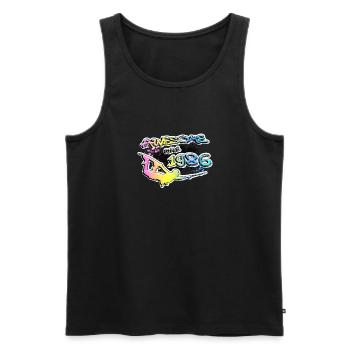 Awesome since 1986. Wakeboard Lifestyle Vintage - Männer Premium Bio Tank Top - Schwarz - Vorne - Michal (187cm)