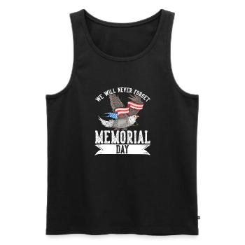 Memorial Day We Will Never Forget Military Vete - Men's Premium Organic Tank Top - black - Front - AI Model Male 178 light (178cm)