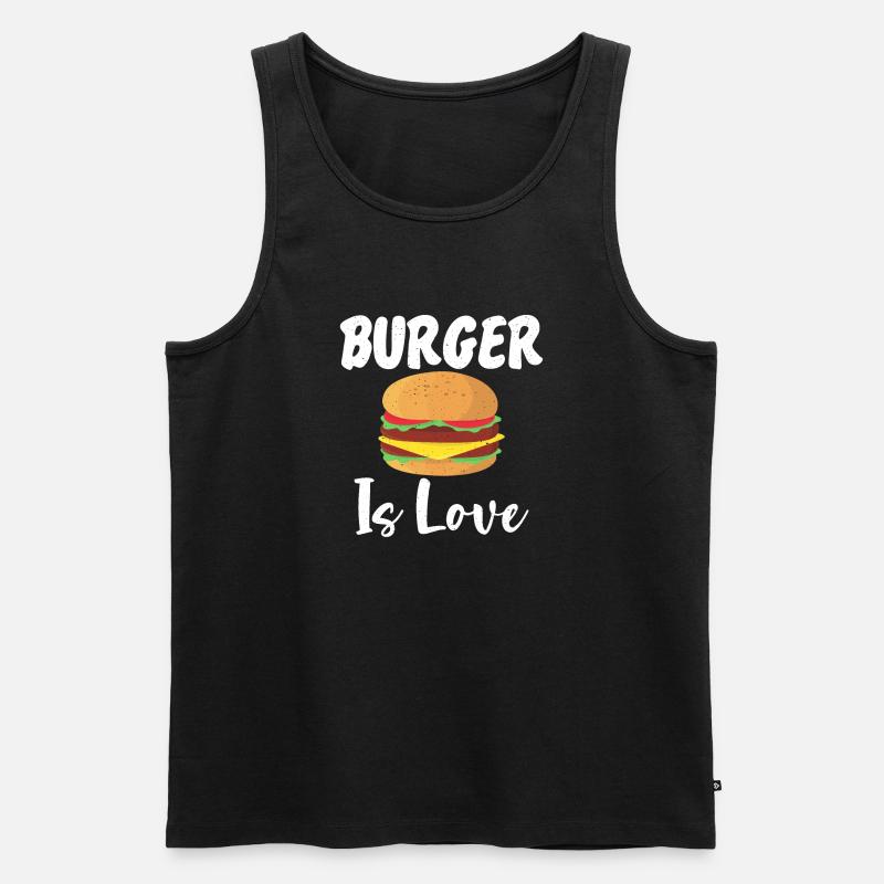 Burger Lover Geschenk - Männer Premium Bio Tank Top - Schwarz
