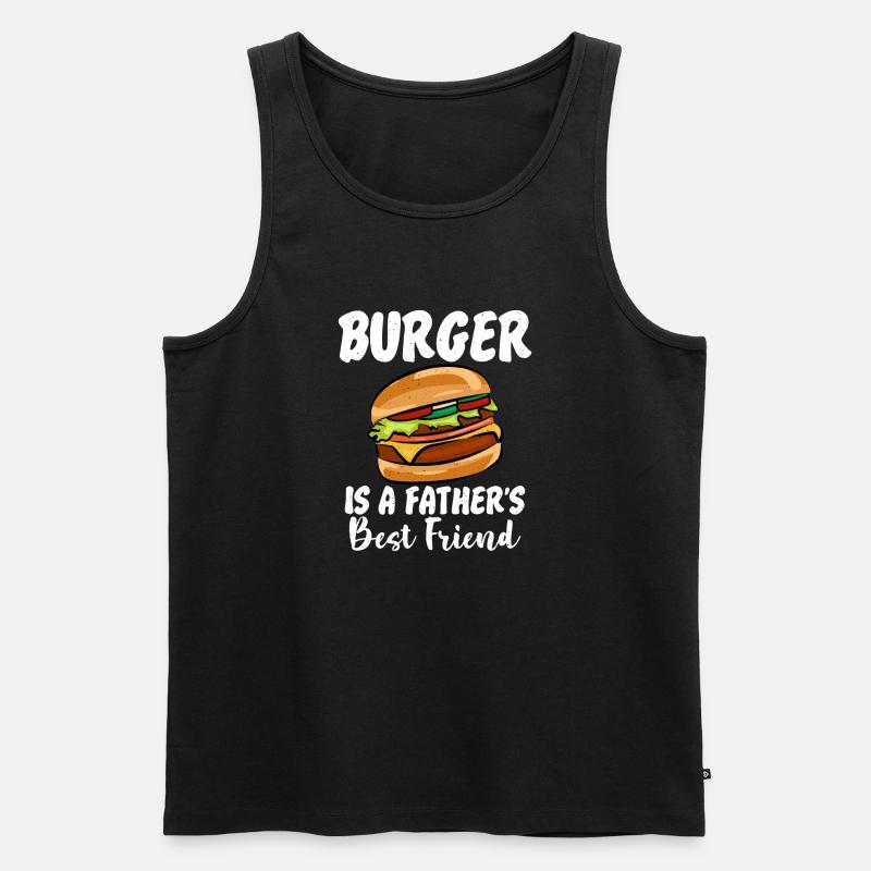 Burger Lover Geschenk - Männer Premium Bio Tank Top - Schwarz