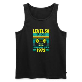 Niveau 50 débloqué 1973 Gaming 50th Birthday Gamer - Débardeur bio Premium Homme - noir - Devant - Michal (187cm)