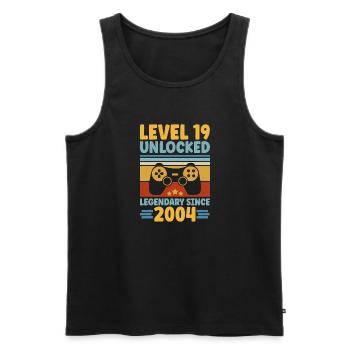 Level 19 Unlocked 2004 Zocken 19. Geburtstag Gamer - Männer Premium Bio Tank Top - Schwarz - Vorne - Michal (187cm)