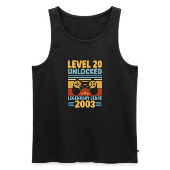 Level 20 Unlocked 2003 Zocken 20. Geburtstag Gamer - Männer Premium Bio Tank Top - Schwarz - Vorne - Michal (187cm)