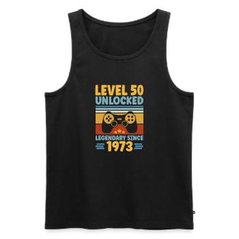 Niveau 50 débloqué 1973 Gaming 50th Birthday Gamer - Débardeur bio Premium Homme - noir - Devant - Michal (187cm)