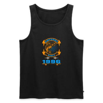 Awesome since 1996. Angel, Angler Geburtstag - Männer Premium Bio Tank Top - Schwarz - Vorne - Michal (187cm)
