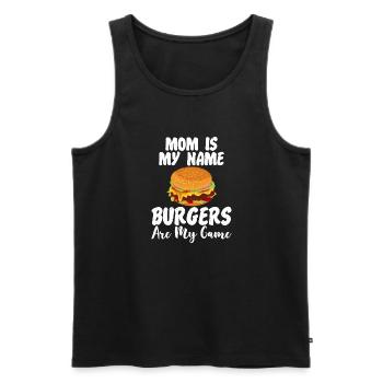 Burger Lover Gift - Men's Premium Organic Tank Top - black - Front - Michal (187cm)
