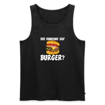 Burger Lover Gift - Men's Premium Organic Tank Top - black - Front - Michal (187cm)