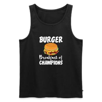 Burger Lover Gift - Men's Premium Organic Tank Top - black - Front - Michal (187cm)
