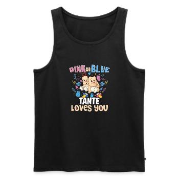 Pink or Blue Tante Loves You Best Auntie Ever - Men's Premium Organic Tank Top - black - Front - Michal (187cm)