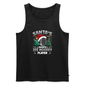 Noël du joueur de hockey sur glace préféré du Père Noël - Débardeur bio Premium Homme - noir - Devant - Michal (187cm)