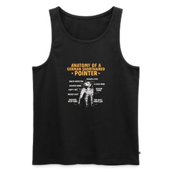 German Shorthair GSP Dog - Men's Premium Organic Tank Top - black - Front - Michal (187cm)
