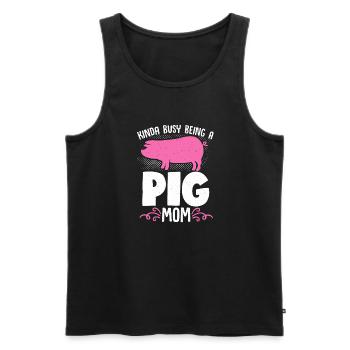 Schwein Mama Landwirt Mutter Schweineliebhaber Ban - Männer Premium Bio Tank Top - Schwarz - Vorne - Michal (187cm)