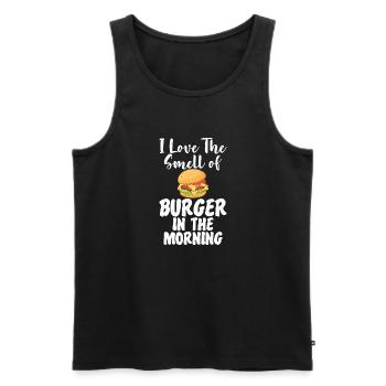 Burger Lover Gift - Men's Premium Organic Tank Top - black - Front - Michal (187cm)