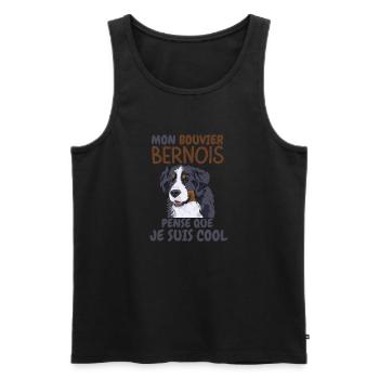 bouvier bernois - Débardeur bio Premium Homme - noir - Devant - AI Model Male 178 light (178cm)