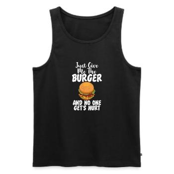 Burger Lover Gift - Men's Premium Organic Tank Top - black - Front - AI Model Male 178 light (178cm)