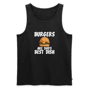 Burger Lover Gift - Men's Premium Organic Tank Top - black - Front - Michal (187cm)