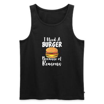 Burger Lover Cadeau - Débardeur bio Premium Homme - noir - Devant - AI Model Male 178 light (178cm)
