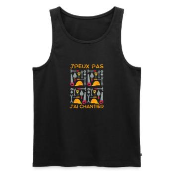 Je peux pas j'ai chantier 1 - Débardeur bio Premium Homme - noir - Devant - Michal (187cm)