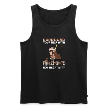 I love Milkshakes Milkshake Gift - Men's Premium Organic Tank Top - black - Front - AI Model Male 178 light (178cm)