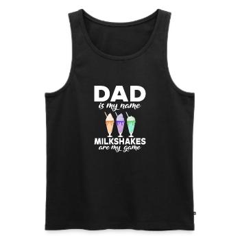 I love Milkshakes Milkshake Gift - Men's Premium Organic Tank Top - black - Front - AI Model Male 178 light (178cm)