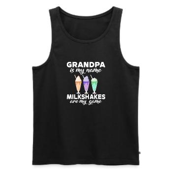 I love Milkshakes Milkshake Gift - Men's Premium Organic Tank Top - black - Front - AI Model Male 178 light (178cm)