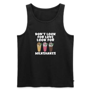 Ich liebe Milchshakes Milchshake Geschenk - Männer Premium Bio Tank Top - Schwarz - Vorne - Michal (187cm)