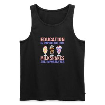 I love Milkshakes Milkshake Gift - Men's Premium Organic Tank Top - black - Front - AI Model Male 178 light (178cm)