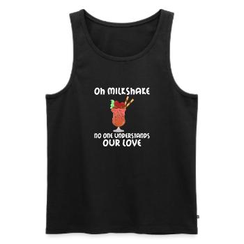 I love Milkshakes Milkshake Gift - Men's Premium Organic Tank Top - black - Front - AI Model Male 178 light (178cm)