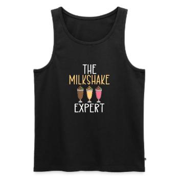 I love Milkshakes Milkshake Gift - Men's Premium Organic Tank Top - black - Front - AI Model Male 178 light (178cm)
