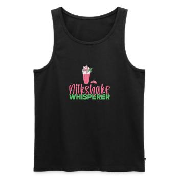 I love Milkshakes Milkshake Gift - Men's Premium Organic Tank Top - black - Front - AI Model Male 178 light (178cm)