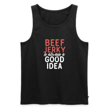 Beef Jerky Gift Beef Jerky Lover - Men's Premium Organic Tank Top - black - Front - Michal (187cm)