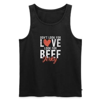 Beef Jerky Gift Beef Jerky Lover - Débardeur bio Premium Homme - noir - Devant - Michal (187cm)