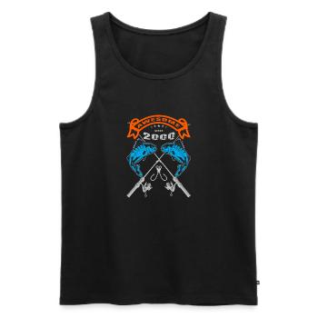 Awesome since 2000. Angel, Angler Geburtstag - Männer Premium Bio Tank Top - Schwarz - Vorne - AI Model Male 178 light (178cm)