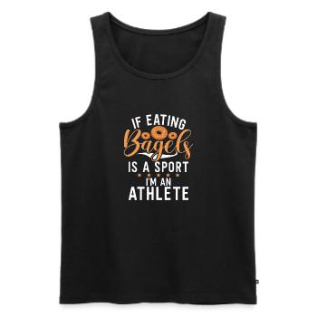 Bagel Gifts Bagel Lover - Men's Premium Organic Tank Top - black - Front - Michal (187cm)