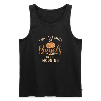 Cadeaux Bagel Bagel Lover - Débardeur bio Premium Homme - noir - Devant - Michal (187cm)