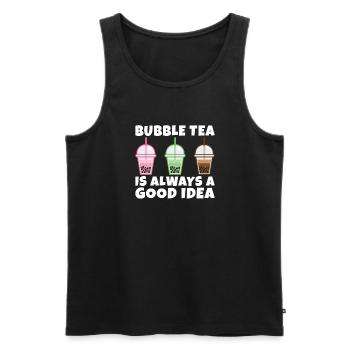 Bubble Tea Lover Cadeau - Débardeur bio Premium Homme - noir - Devant - Michal (187cm)