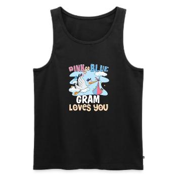 Pink or Blue Gram Loves You Best Grandma Ever - Men's Premium Organic Tank Top - black - Front - AI Model Male 178 light (178cm)