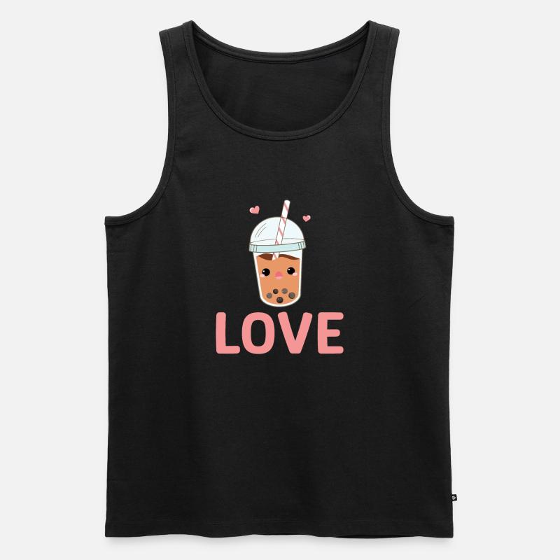 Bubble Tea Lover Geschenk - Männer Premium Bio Tank Top - Schwarz