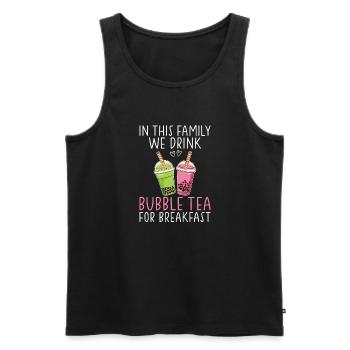 Bubble Tea Lover Gift - Men's Premium Organic Tank Top - black - Front - AI Model Male 178 light (178cm)