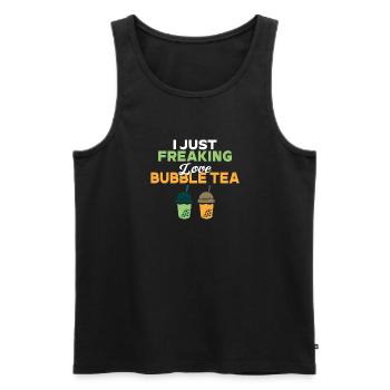 Bubble Tea Lover Gift - Men's Premium Organic Tank Top - black - Front - AI Model Male 178 light (178cm)