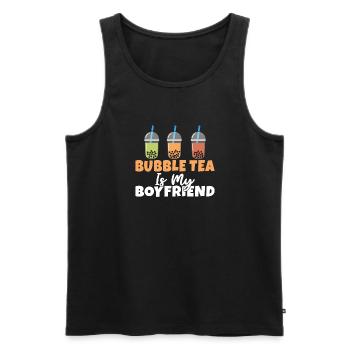 Bubble Tea Lover Gift - Men's Premium Organic Tank Top - black - Front - AI Model Male 178 light (178cm)