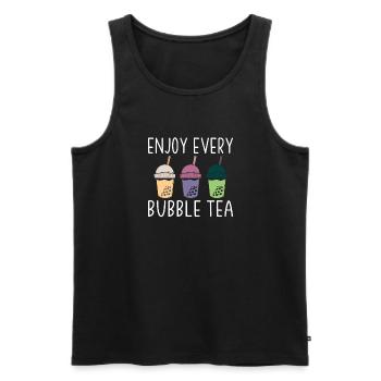 Bubble Tea Lover Gift - Men's Premium Organic Tank Top - black - Front - AI Model Male 178 light (178cm)