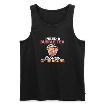 Bubble Tea Lover Gift - Men's Premium Organic Tank Top - black - Front - AI Model Male 178 light (178cm)